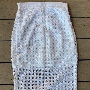 NWT Banana Republic High Waist Eyelet Pencil Skirt 0